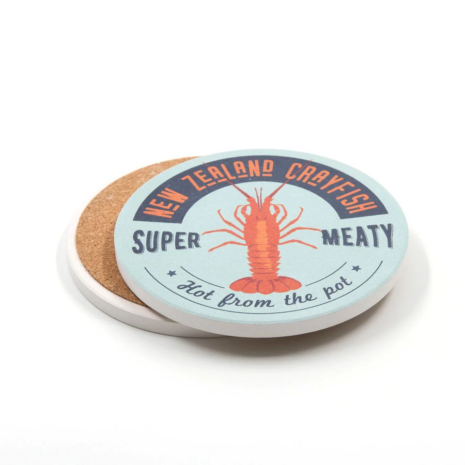 NZ Seafood Crayfish and Snapper Ceramic Coasters