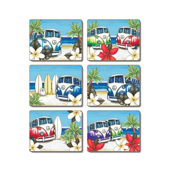 Coasters - Beach Kombi Set of 6