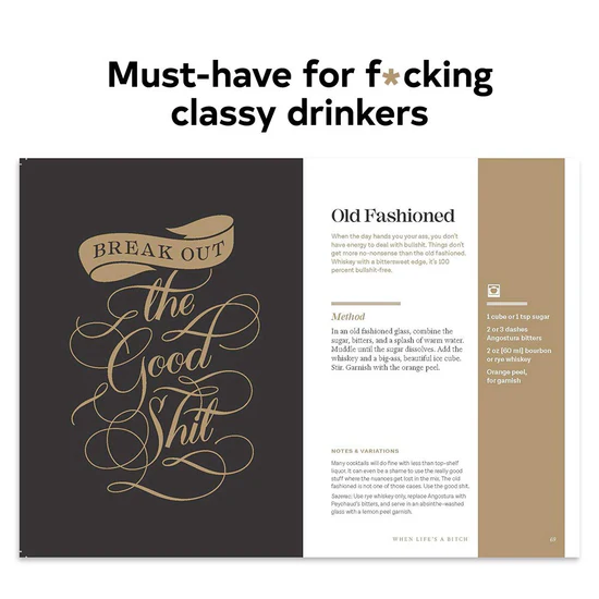Calligraphuck Books - Classy As F*ck Cocktails - Hardcover