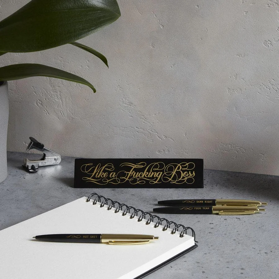 Calligraphuck Desk Sign - Like a F*cking Boss Desk