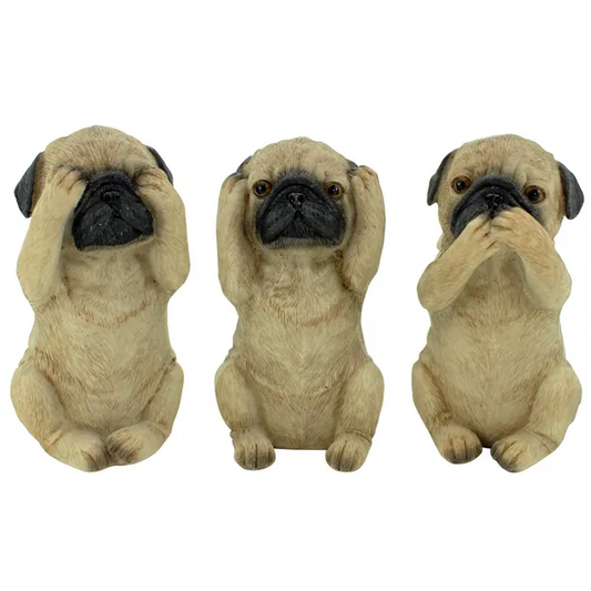 Hear/See/Speak Pugs Set of 3