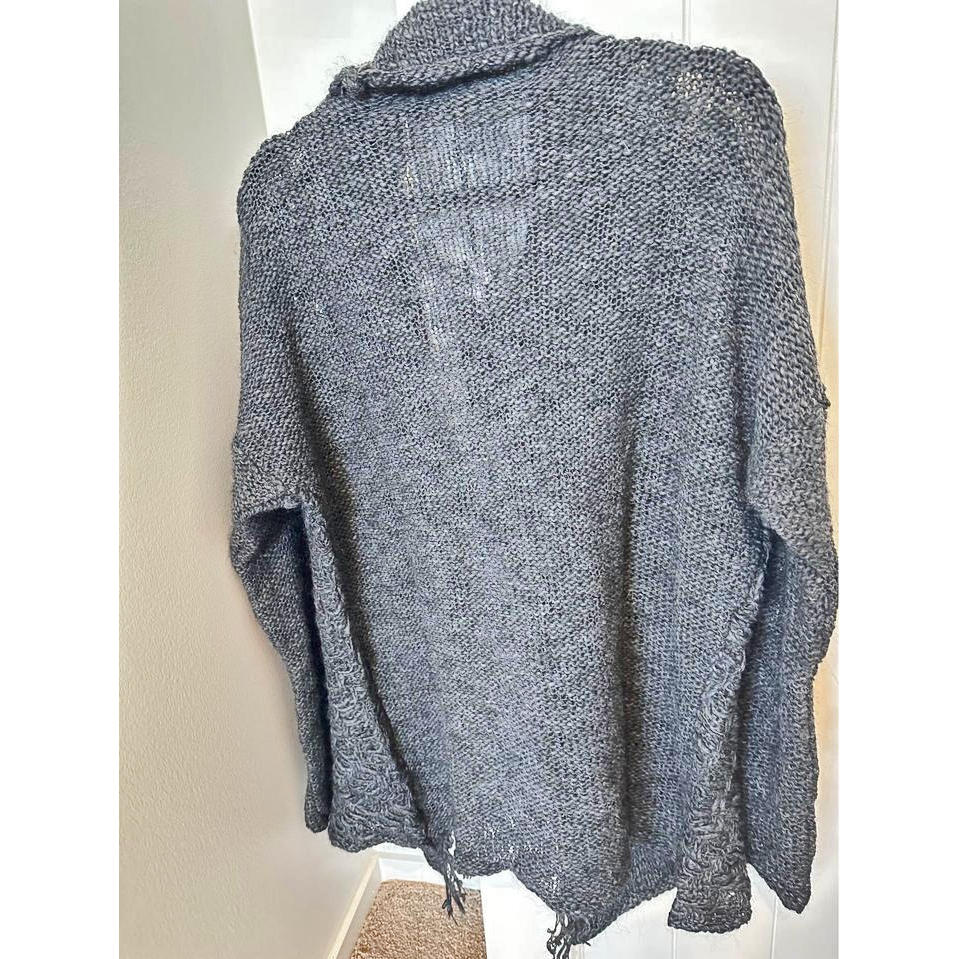 Made In Italy - Grey Knit Fringed Cardigan