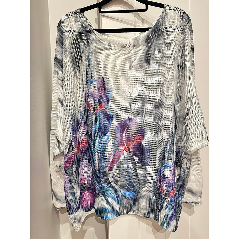 Made In Italy - Lightweight Orchid Print Top