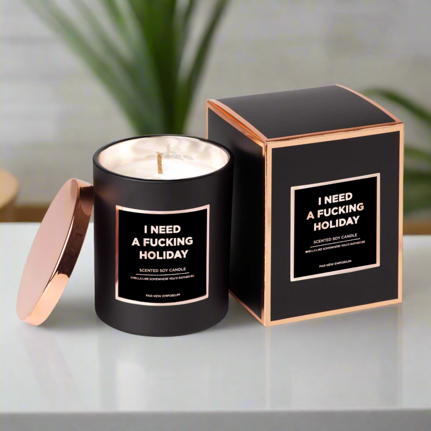 Disrupted Industries Luxury Scented Candle -  I Need a F*cking Holiday