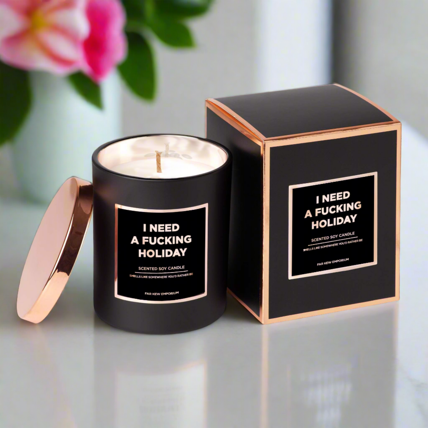 Disrupted Industries Luxury Scented Candle -  I Need a F*cking Holiday