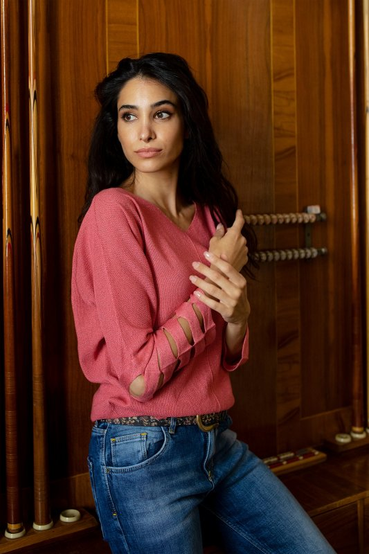 Elizabeth Scott Bonita Boutique - Lurex Knit With Sleeve Detail