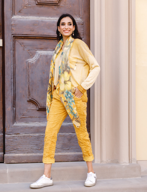 Elizabeth Scott - Vintage Wash Pants with Lurex Detailed Tie