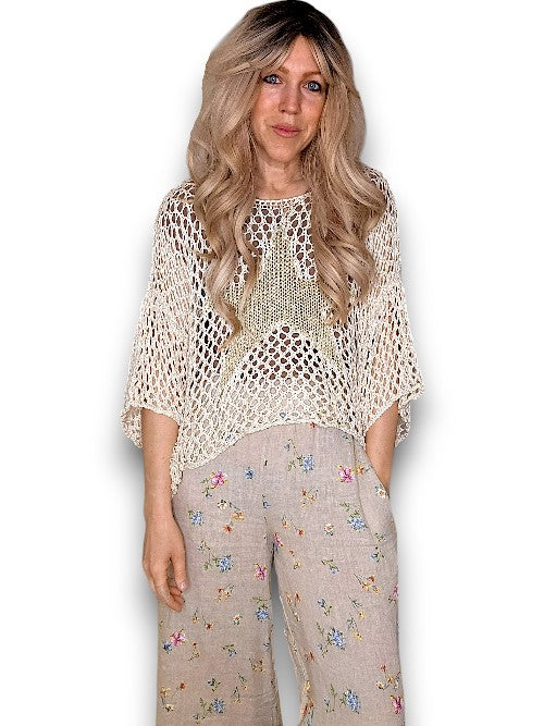 Helga May - Vanilla Crochet Star Knit