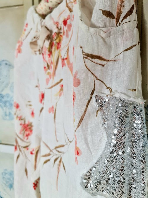 Helga May - Vanilla Aika Rose Linen Sequin Star Pants