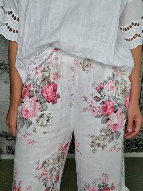 Helga May - White High Tea Lace Leg Pants