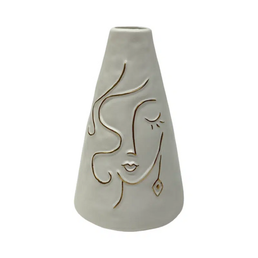 Le Forge - Ceramic Sammi Vase White/Gold