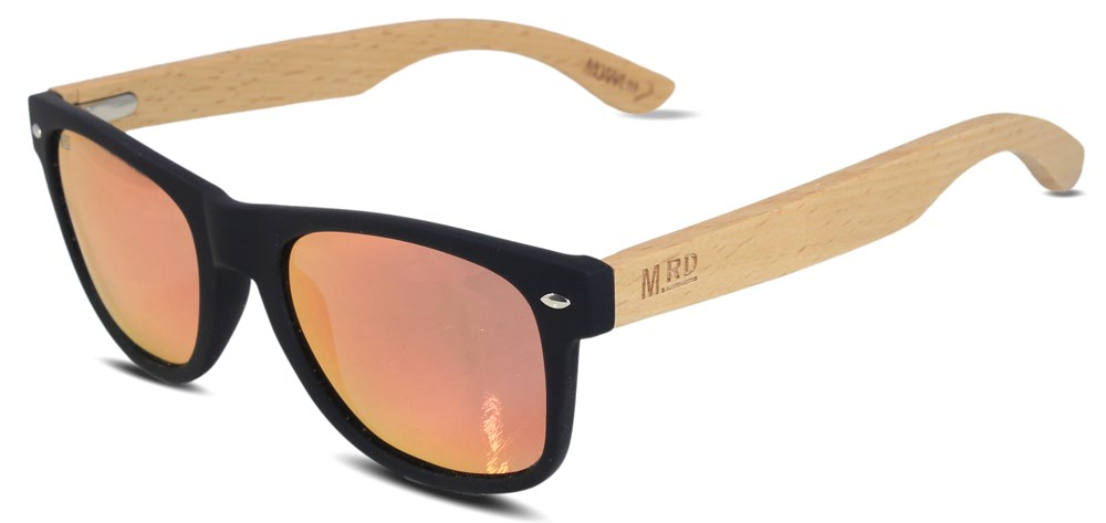 Moana Road - Sunnies Pink Reflective with Wooden Arms 3003