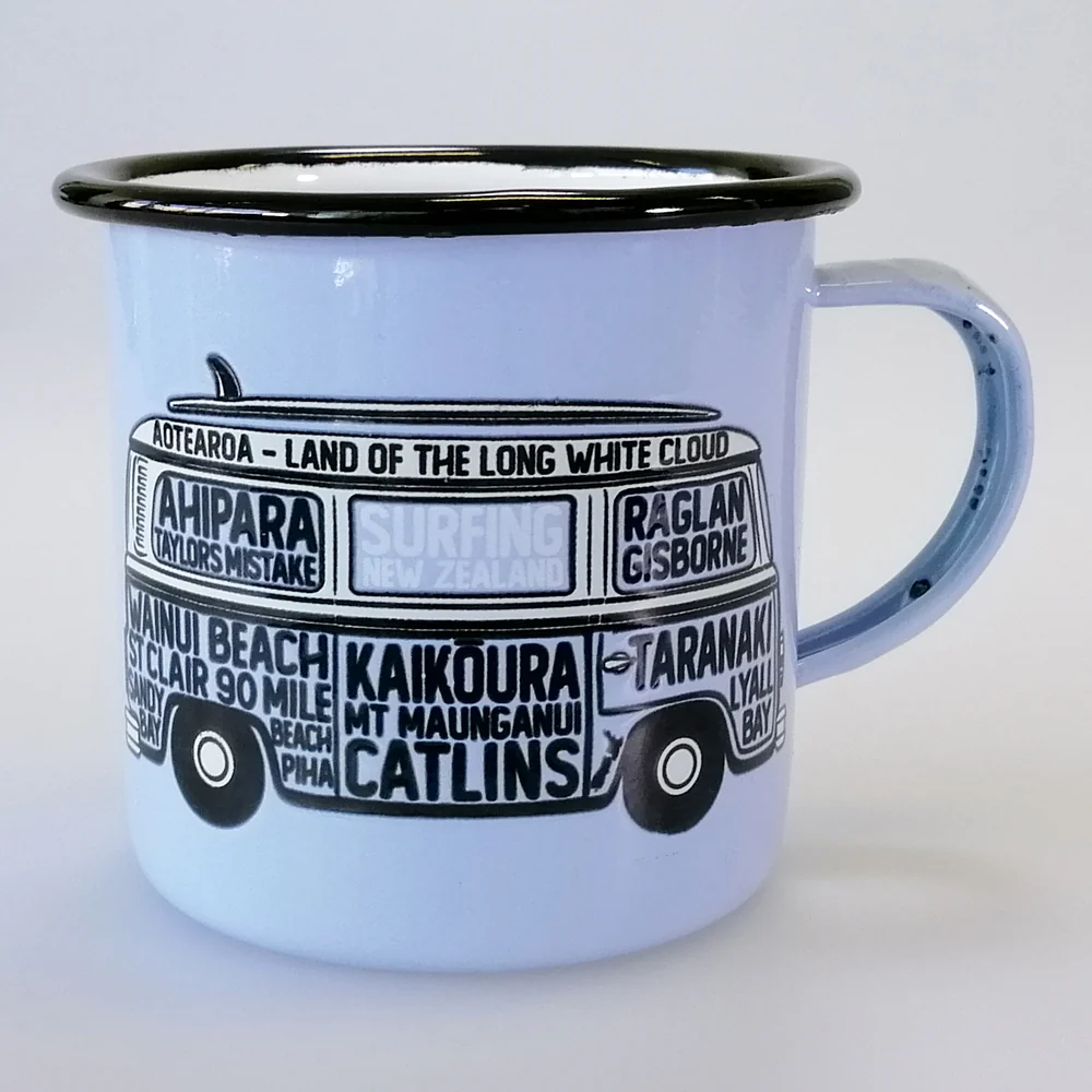 Mugs - Moana Road Enamel Mug - NZ Surfing