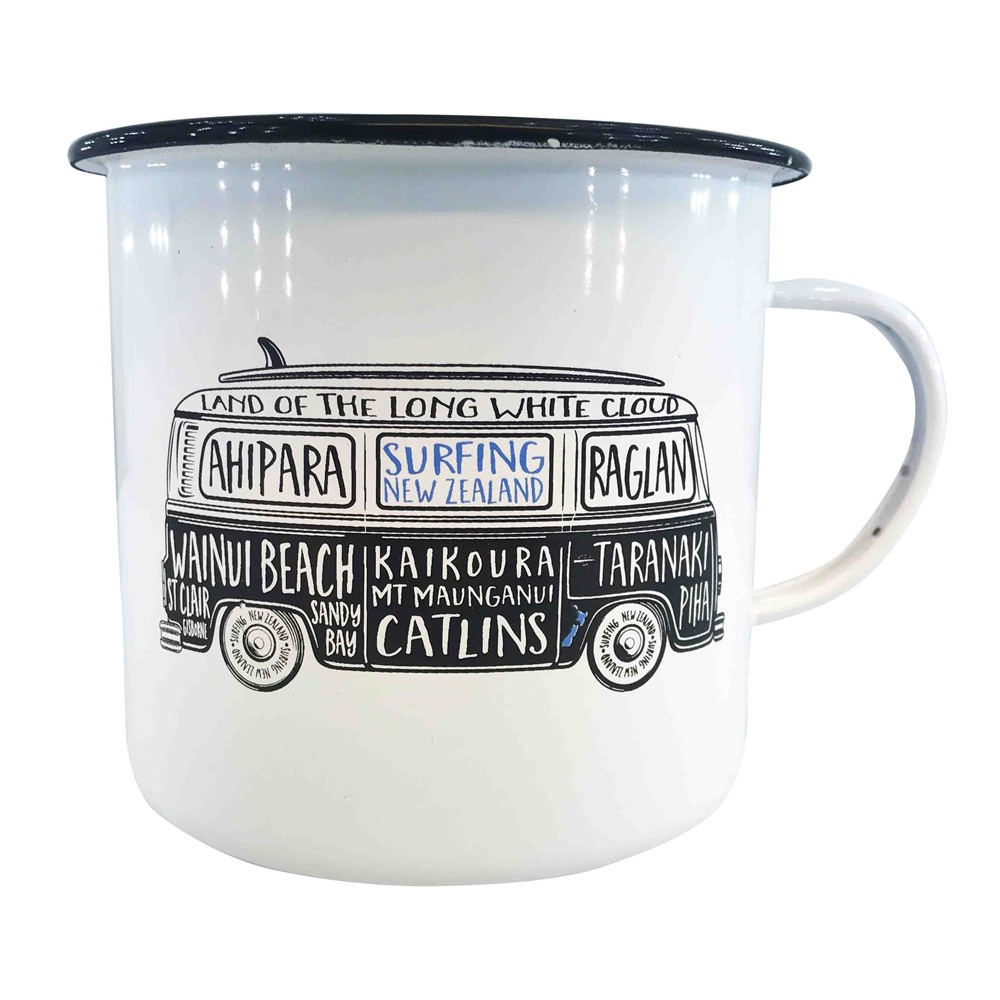 Mugs - Moana Road Enamel Mug - NZ Surfing