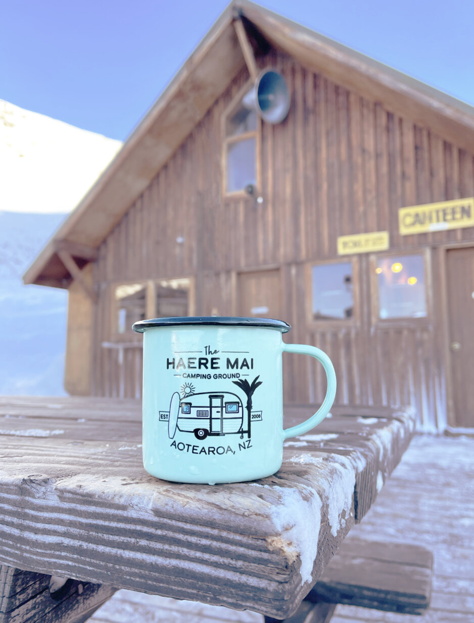 Mugs - Moana Road - Enamel Mug Haere Mai Mint Small