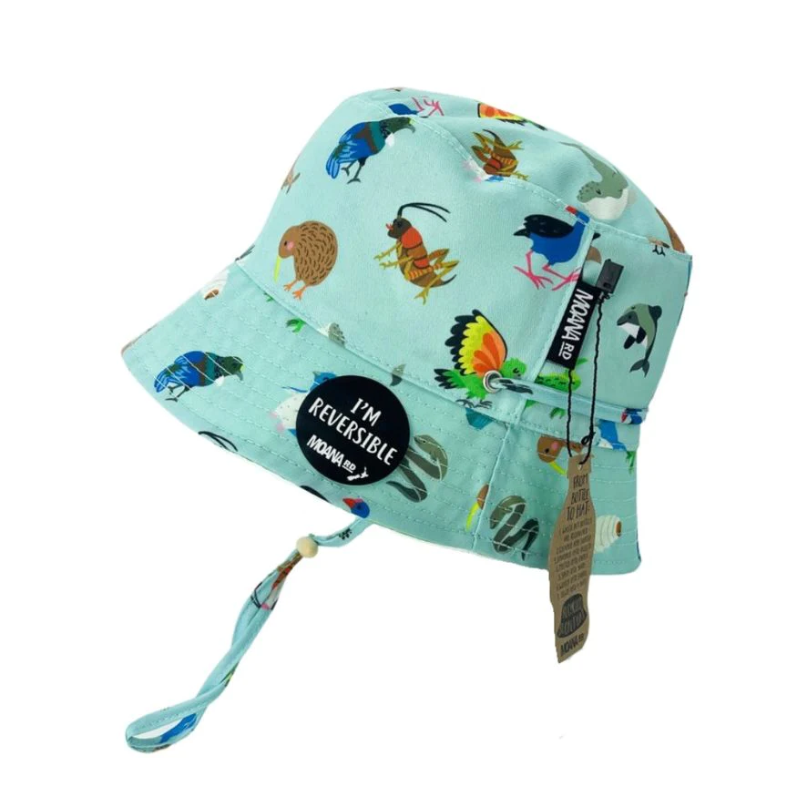 Moana Road - Kids Reversible Bucket Hat - OGs birds
