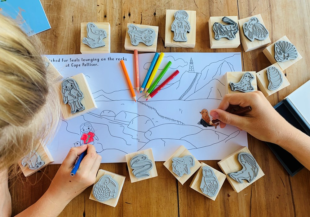 Moana Road - Tane and Ruby’s NZ Tiki Tour Stamp Kit