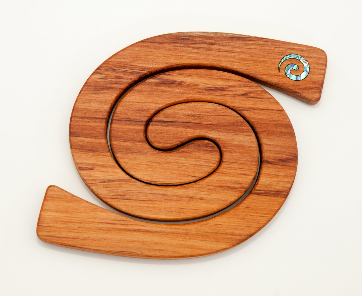 Romeyn Woodcrafts -  2-in-1 Mini Rimu Tablemat - Koru Paua Inlay