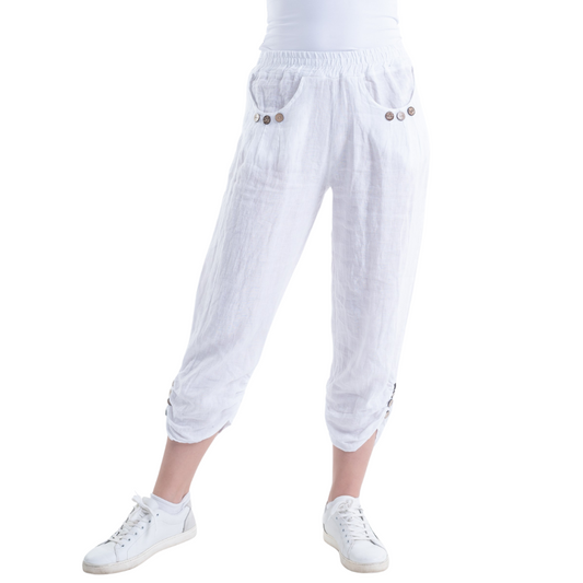 Vera May - Italian Linen Pants White