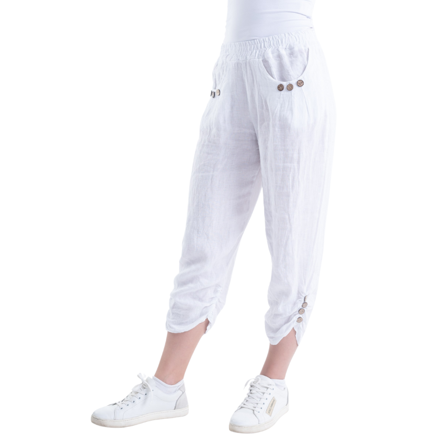 Vera May - Italian Linen Pants White
