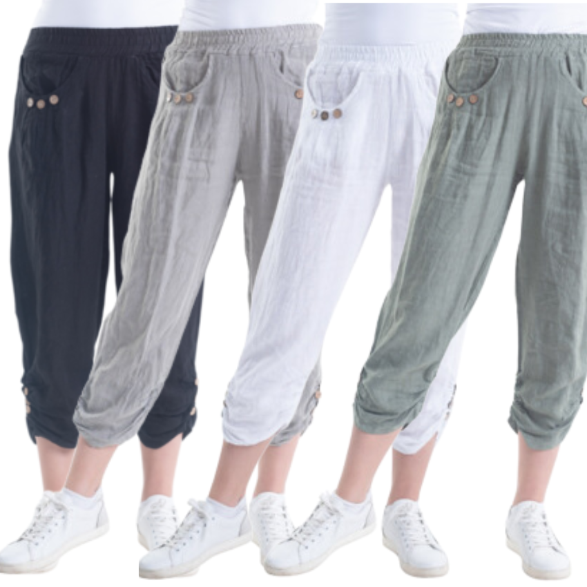 Vera May - Italian Linen Pants White
