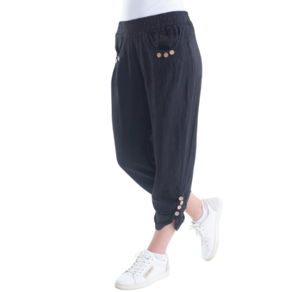Vera May - Italian Linen Pants Black