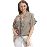 Vera May -  Italian Linen Taupe Top
