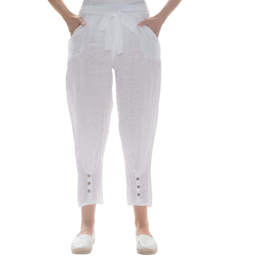 Vera May - Italian Linen White Pant