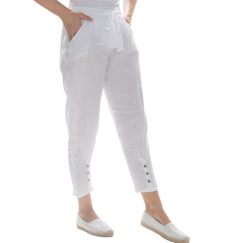 Vera May - Italian Linen White Pant