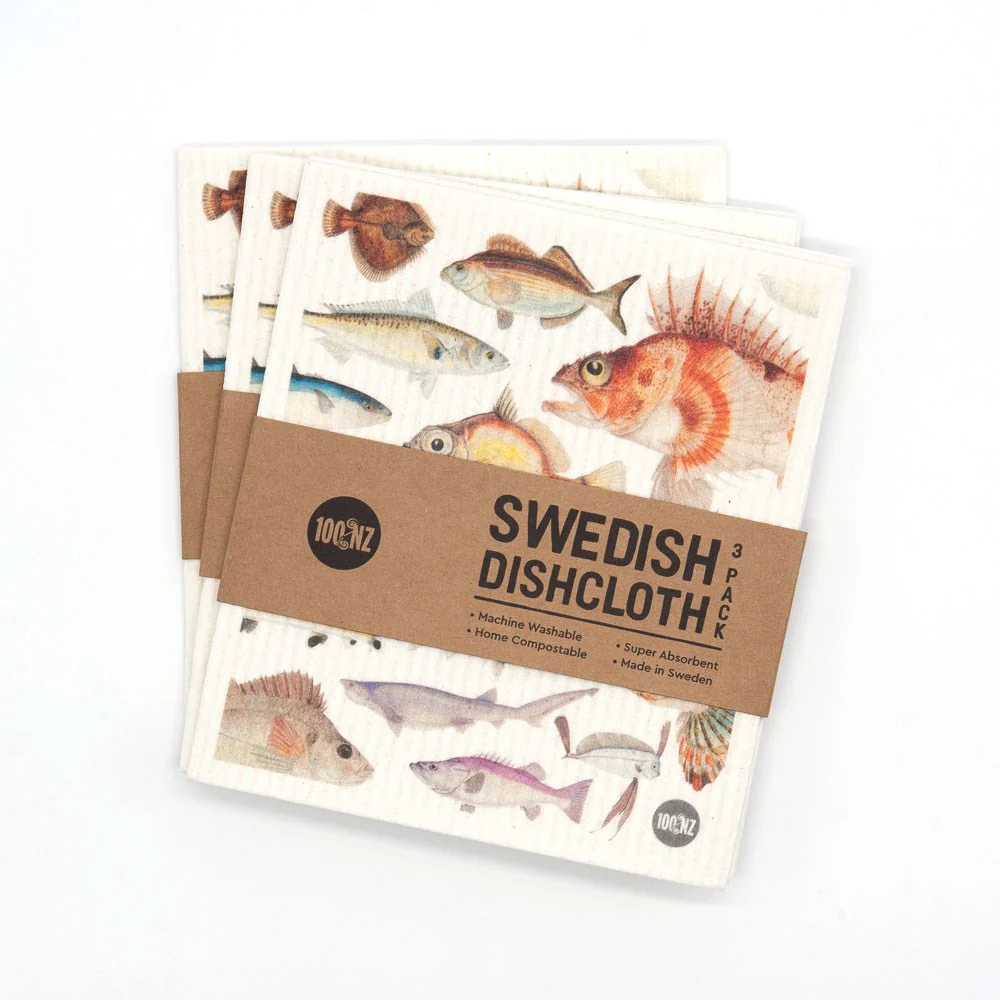 100% NZ - Swedish Dishcloths - Fishes of NZ