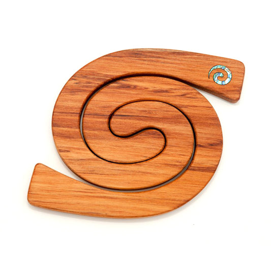 Romeyn Woodcrafts Table Mat - 2-in-1 Koru Paua Inlay Kauri