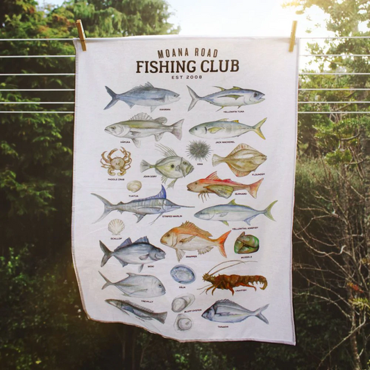 Moana Road Tea Towel - NZ Fishing Club