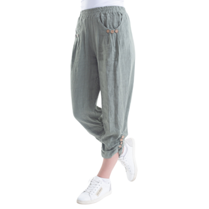 Vera May - Italian Linen Pants Sage