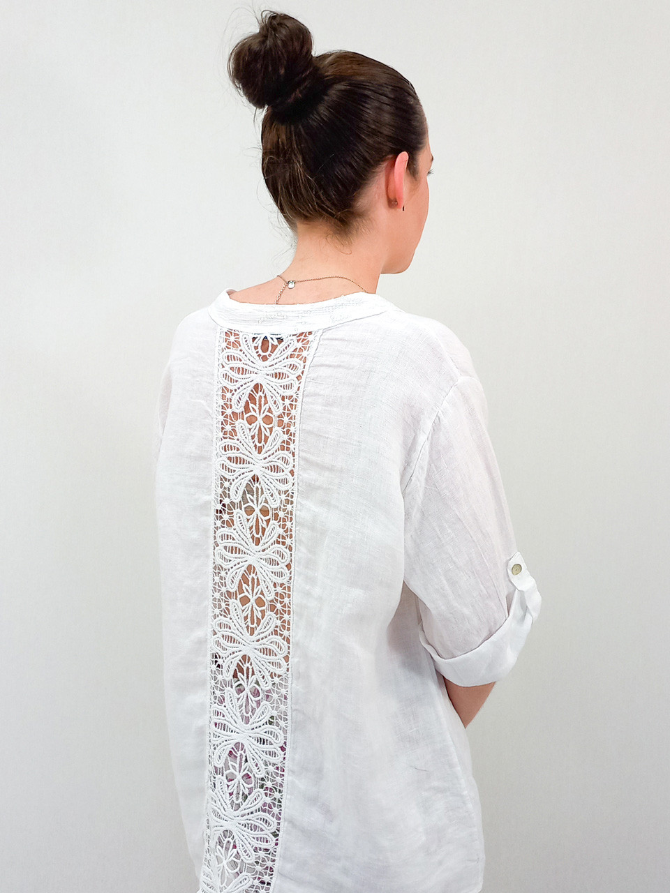 Aida Rose - Vida Crochet Back Shirt