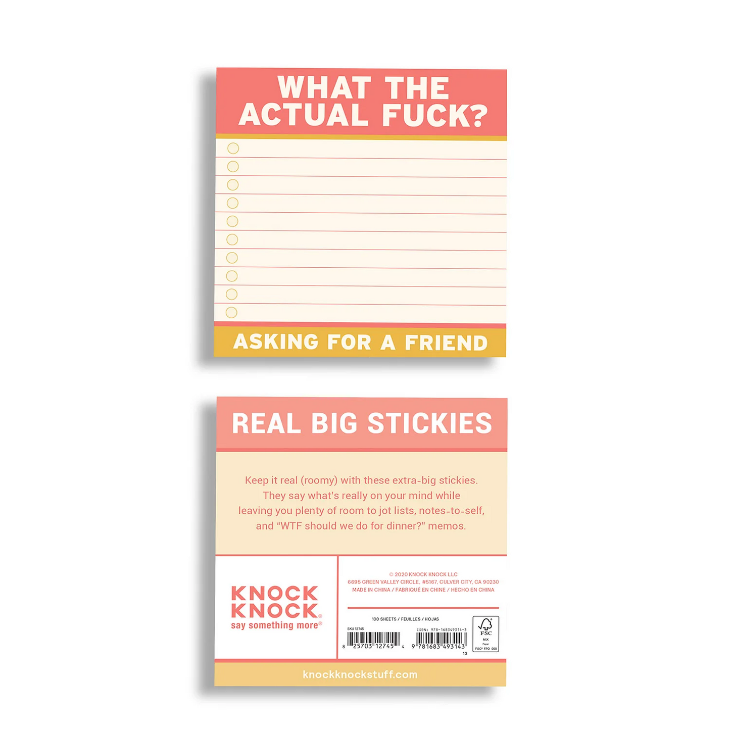 Sticky Notes - What the Actual F*ck Large Sticky Notes (4 x 4-inches)