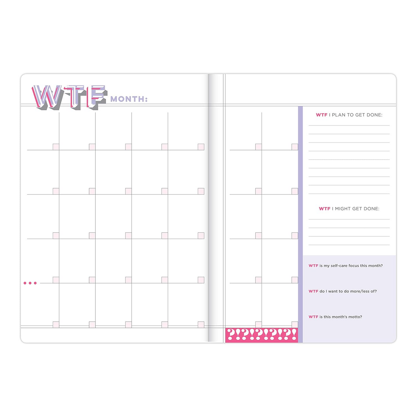 Books - WTF Undated Planner & Weekly Agenda Notebook