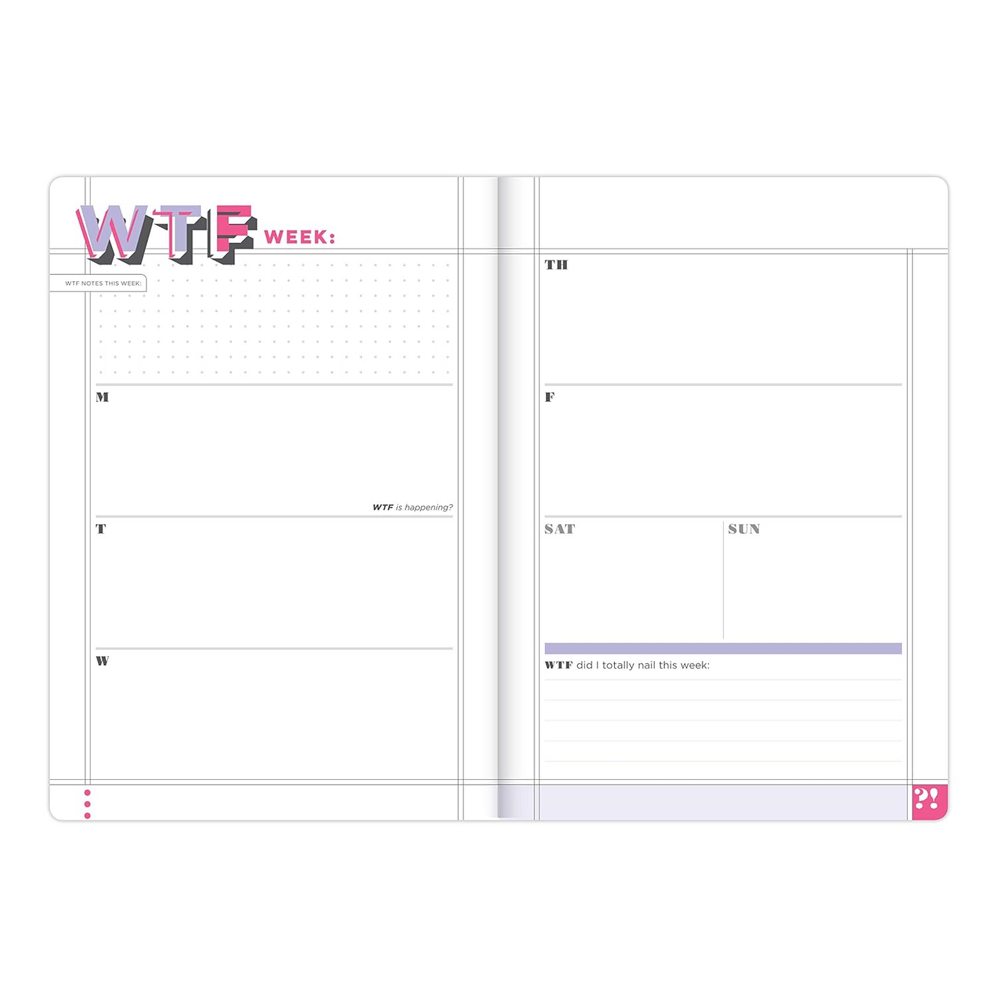 Books - WTF Undated Planner & Weekly Agenda Notebook