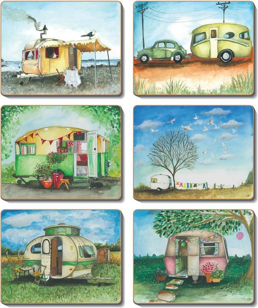 PLACEMATS & COASTERS SALE - Vintage Caravan - $50 a set