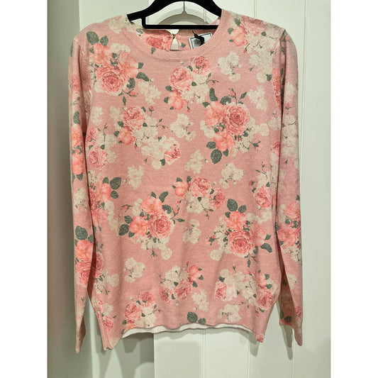 Made In Italy - Soft Pink Floral Print Long Sleeved Top