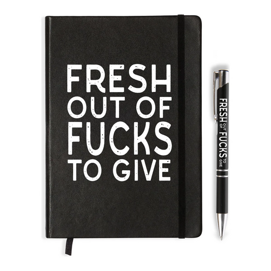 Motivational Notebook Stationery Pack - Fresh Out Of F*cks to Give