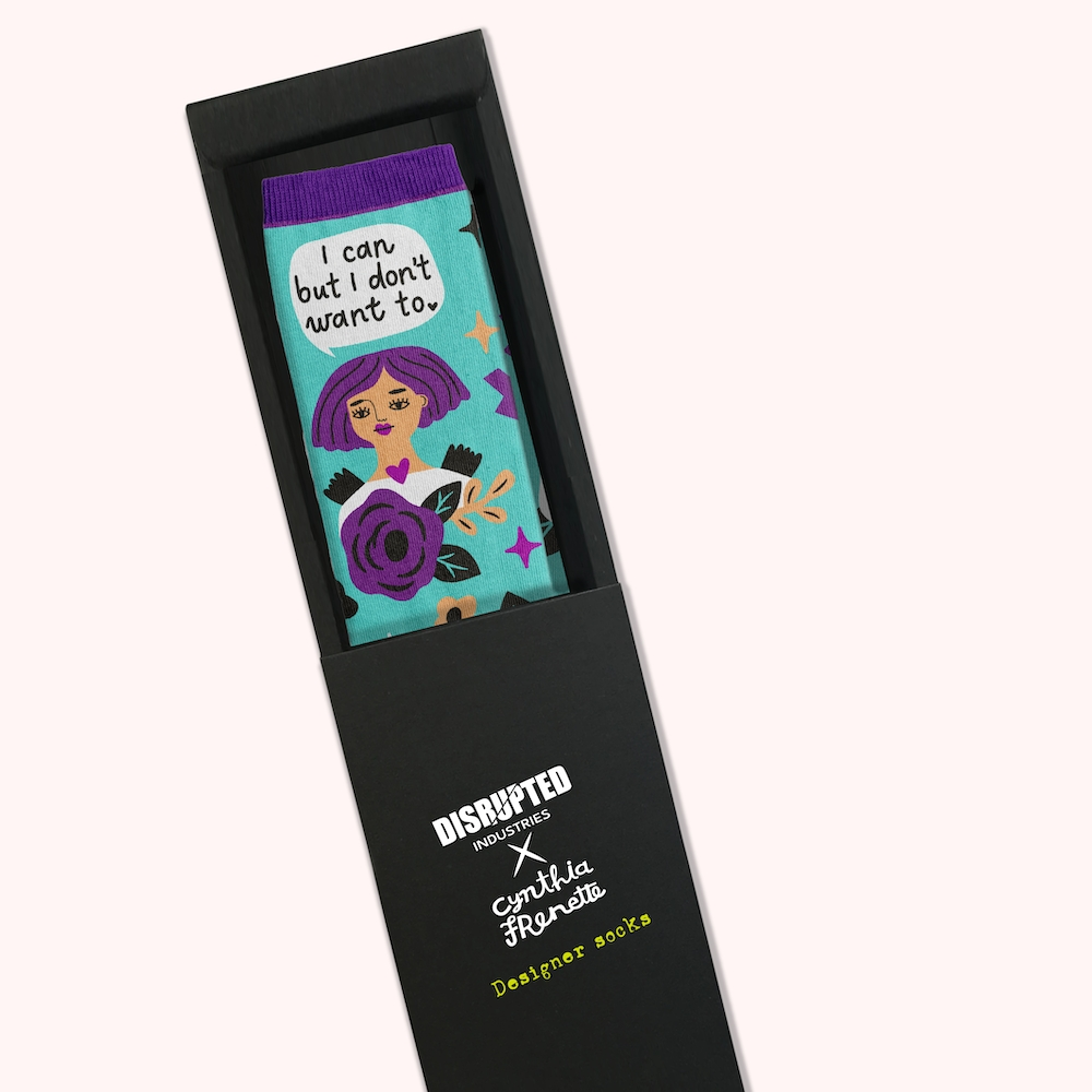 Socks Ladies - I Can, But I Don't Want To Grumpy Angel Socks