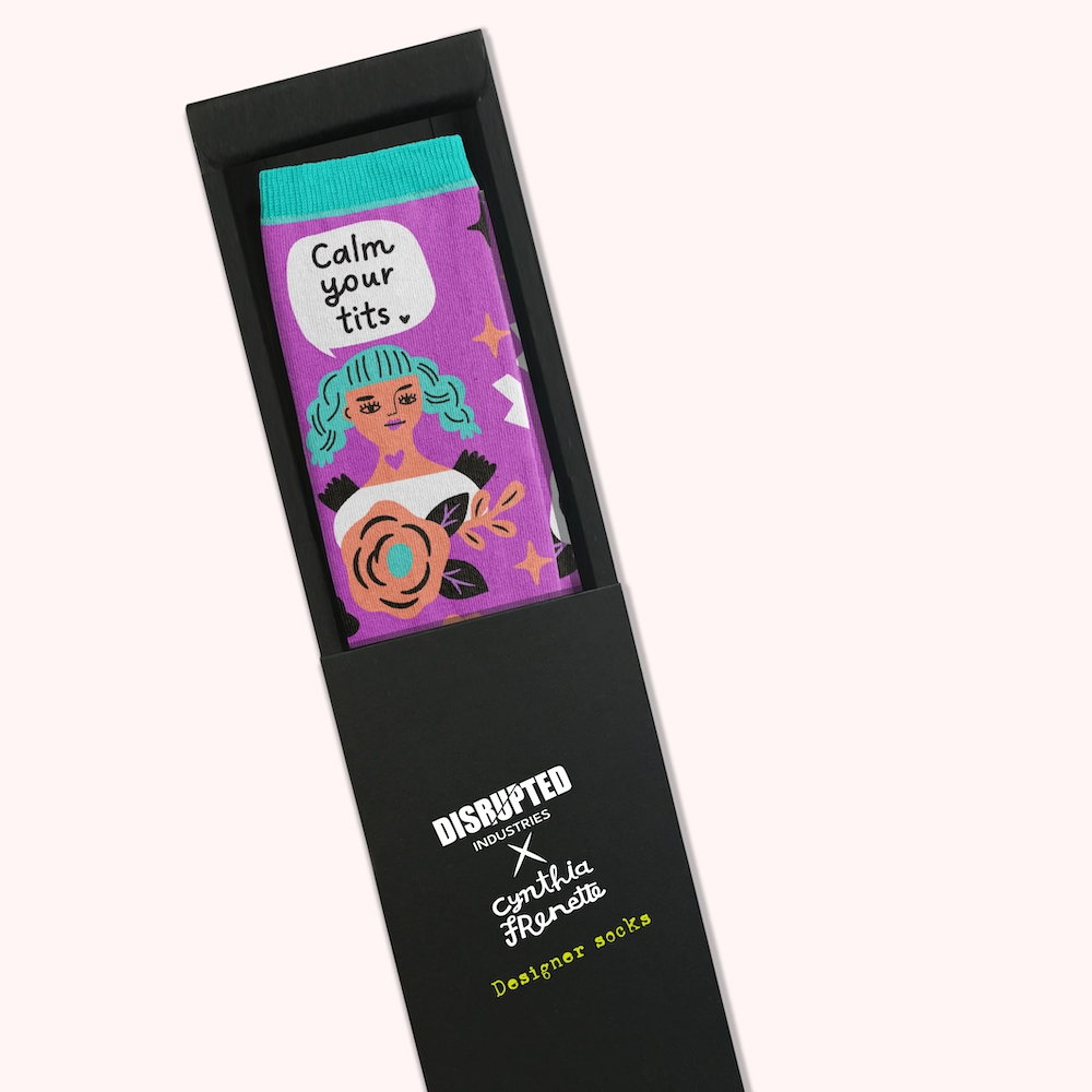Socks Ladies - Calm Your Tits Grumpy Angel Socks