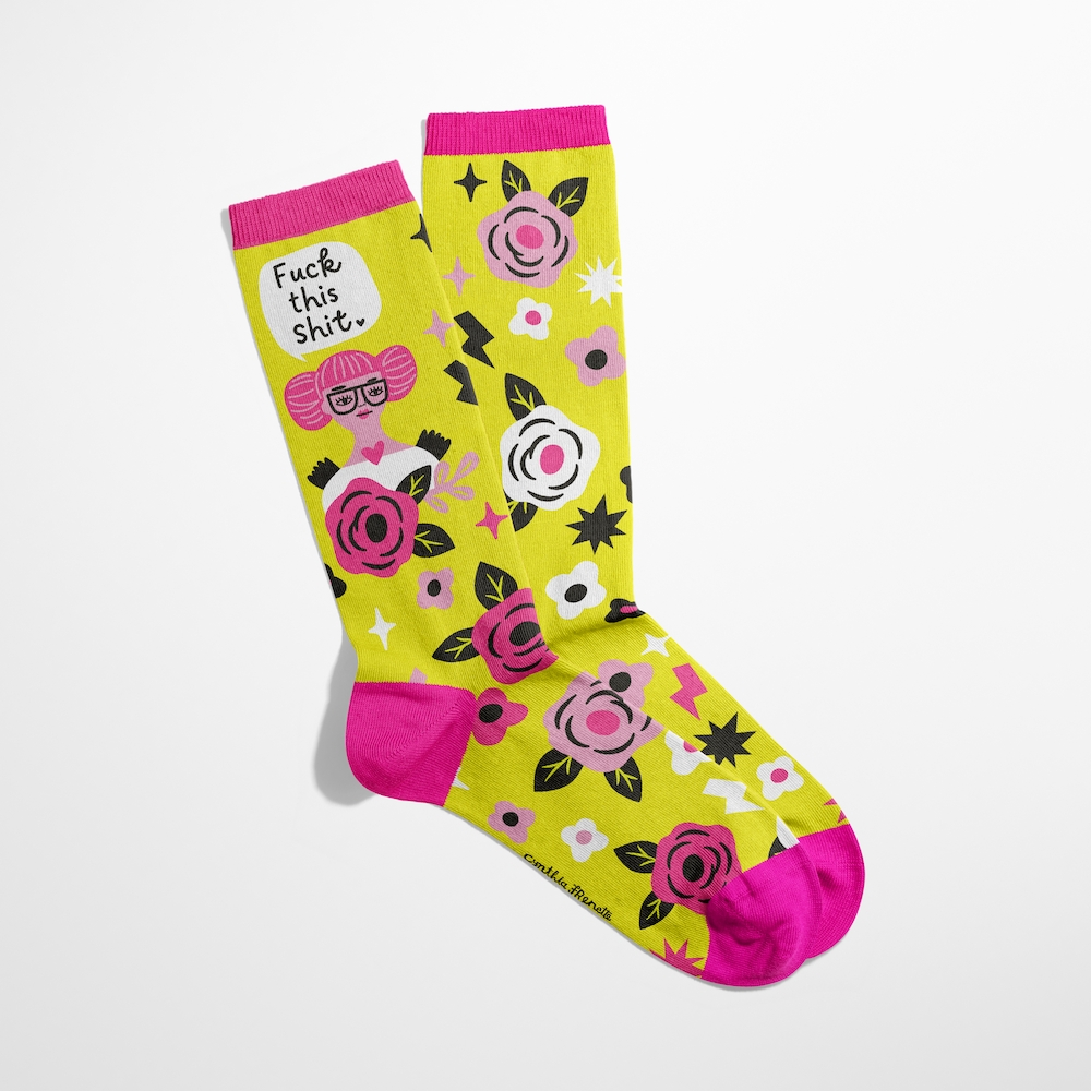 Socks Ladies - F*ck This Shit Grumpy Angel Socks