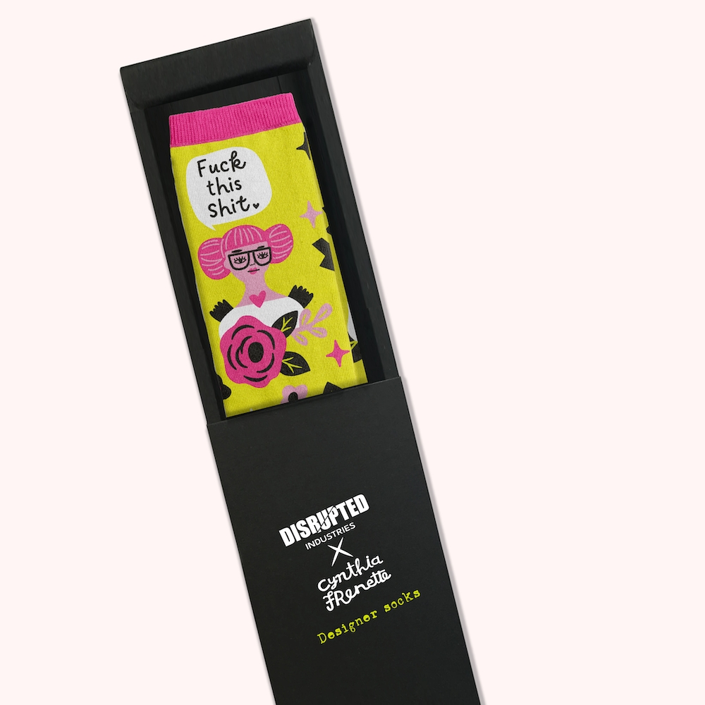 Socks Ladies - F*ck This Shit Grumpy Angel Socks