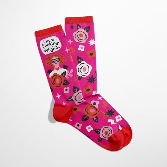 Socks Ladies - I'm A F*cking Delight Grumpy Angel Socks
