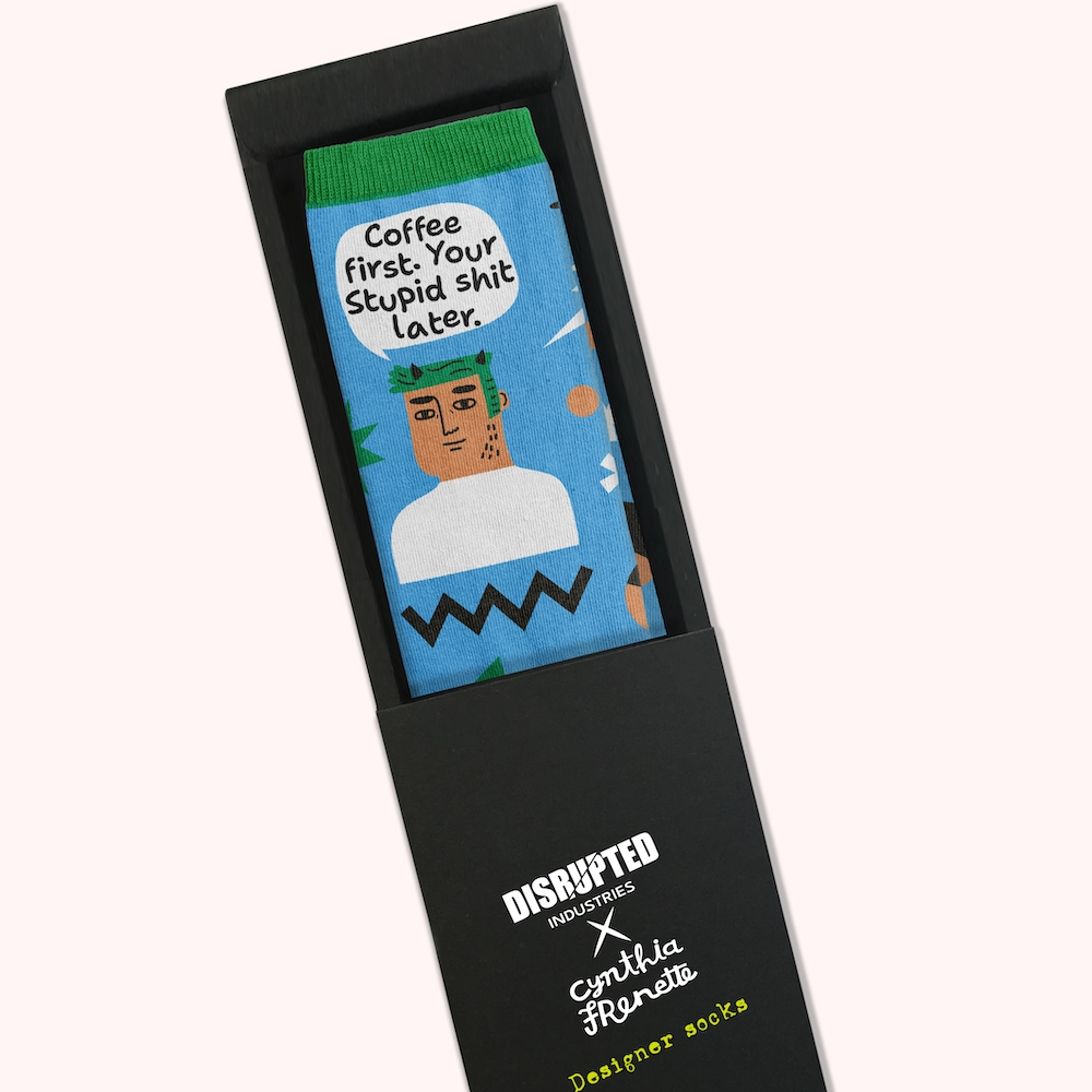 Socks Mens - Coffee First, Your Stupid Shit Later Grumpy Bastard Socks