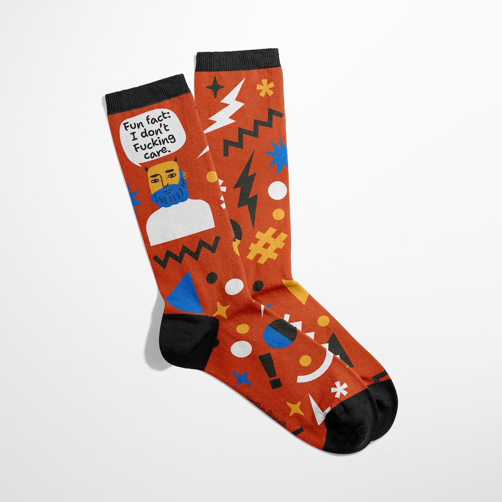 Socks Mens - Fun Fact: I Don't F*cking Care Grumpy Bastard Socks