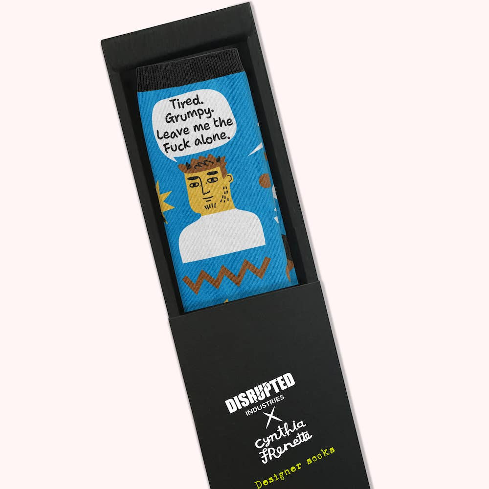 Socks Mens -Tired, Grumpy, Leave Me the F*ck Alone Grumpy Bastard Socks