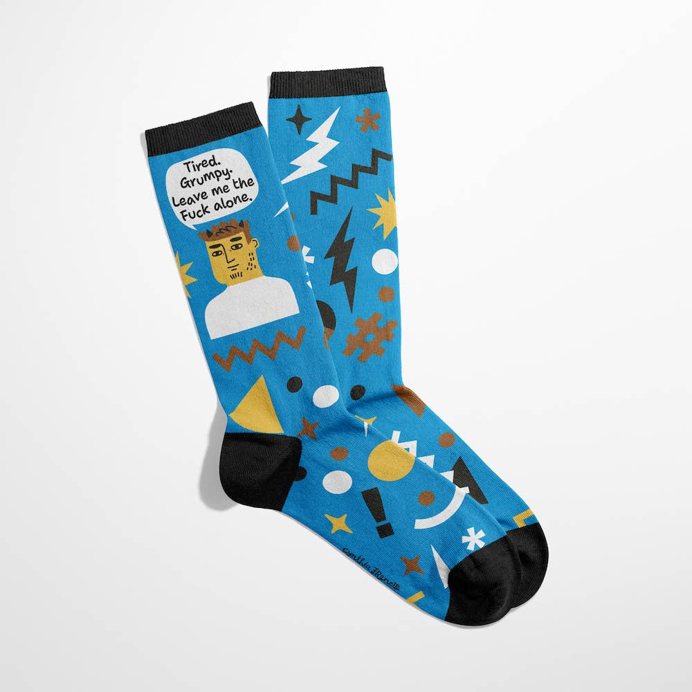Socks Mens -Tired, Grumpy, Leave Me the F*ck Alone Grumpy Bastard Sock ...
