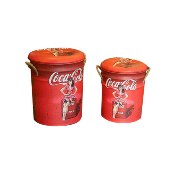 GET POSH - Storage Stools - Coca Cola Retro Storage Stools - Set of 2 ...